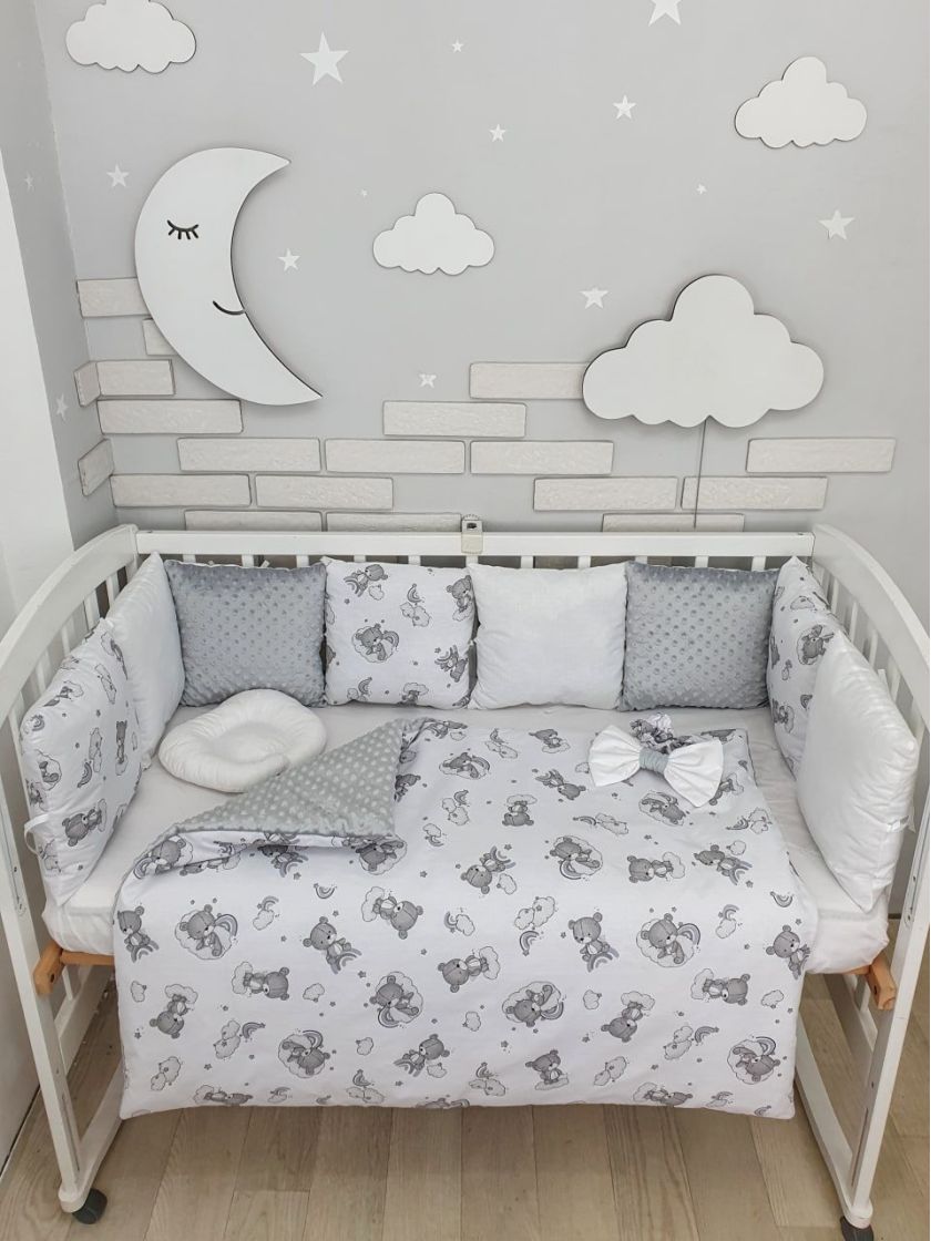 ❤ Набір з подушками на 4 боки Стандартний. Колір - Ведмедик на веселці сірий (#52797747) ✓ Anna Konvert