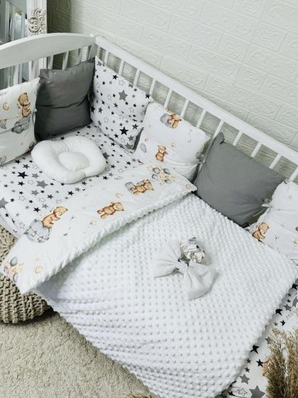 ❤ Набір з подушками на 4 боки Стандартний. Колір - Ведмедик з кульками на хмаринці сірий (#16811034) ✓ Anna Konvert 2