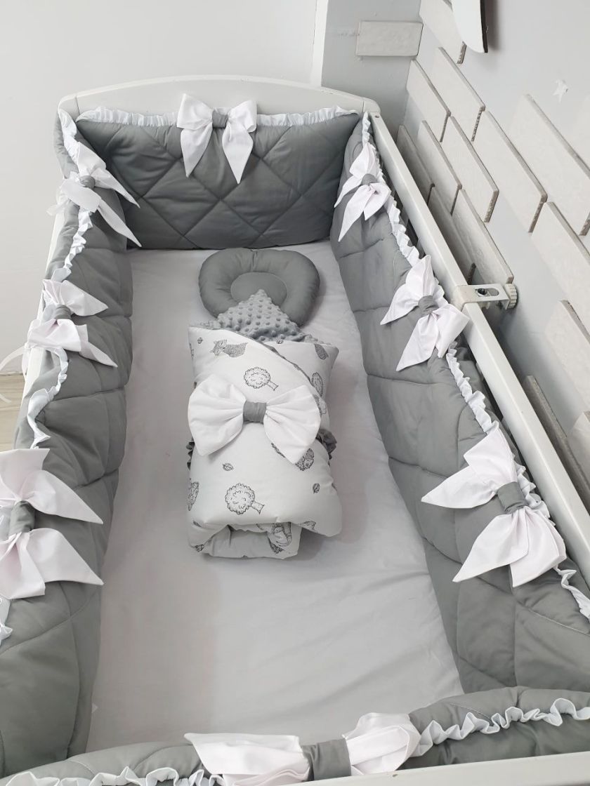 ❤ Набір "Стьоганка" з суцільними бортиками на 4 сторони. Колір - Сірий зі звірятами контур (#89795190) ✓ Anna Konvert