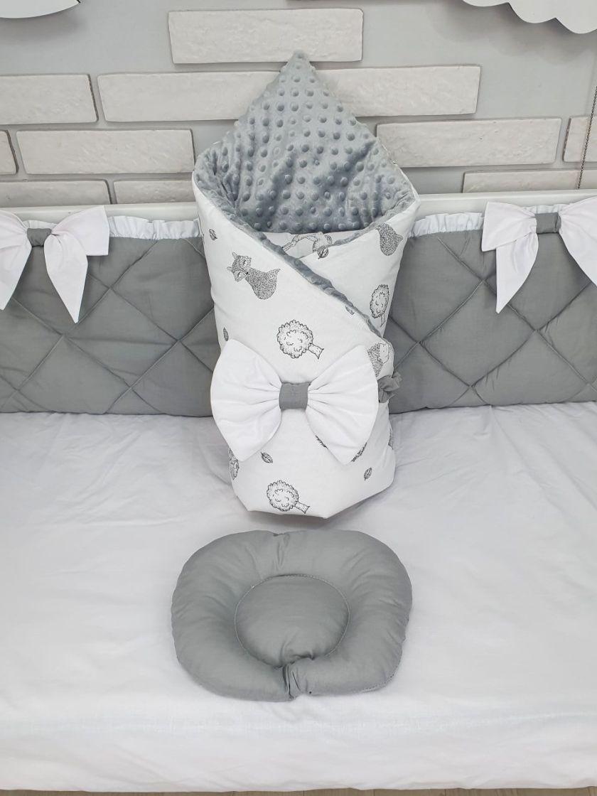 ❤ Набір "Стьоганка" з суцільними бортиками на 4 сторони. Колір - Сірий зі звірятами контур (#89795190) ✓ Anna Konvert