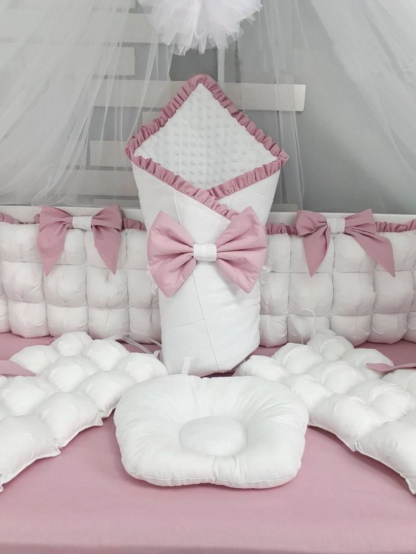 ❤ Набір з суцільними бортиками "Бомбон" Порше. Колір - Біло-пудровий (#64796202) ✓ Anna Konvert