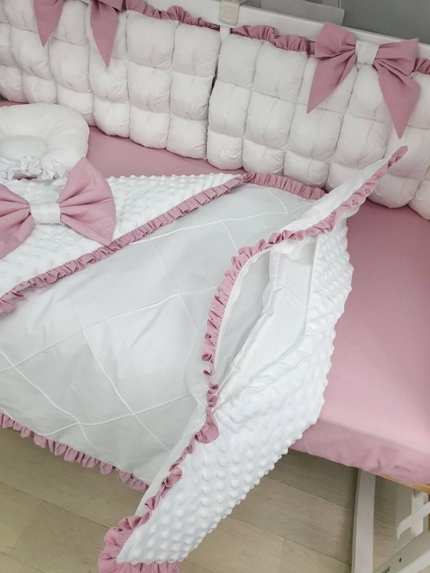 ❤ Набір з суцільними бортиками "Бомбон" Порше. Колір - Біло-пудровий (#64796202) ✓ Anna Konvert