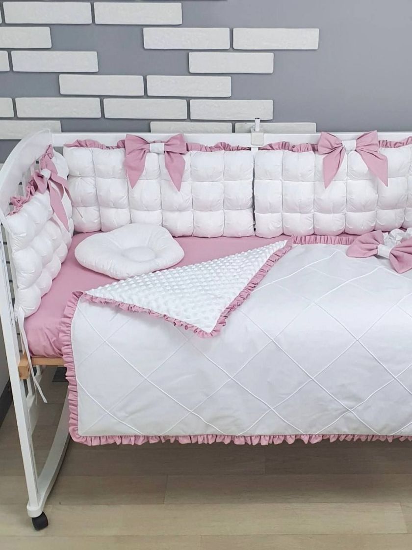 ❤ Набір з суцільними бортиками "Бомбон" Порше. Колір - Біло-пудровий (#64796202) ✓ Anna Konvert