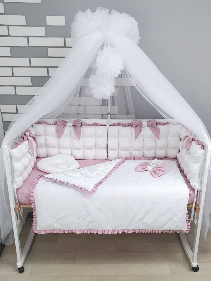 ❤ Набір з суцільними бортиками "Бомбон" Порше. Колір - Біло-пудровий (#64796202) ✓ Anna Konvert