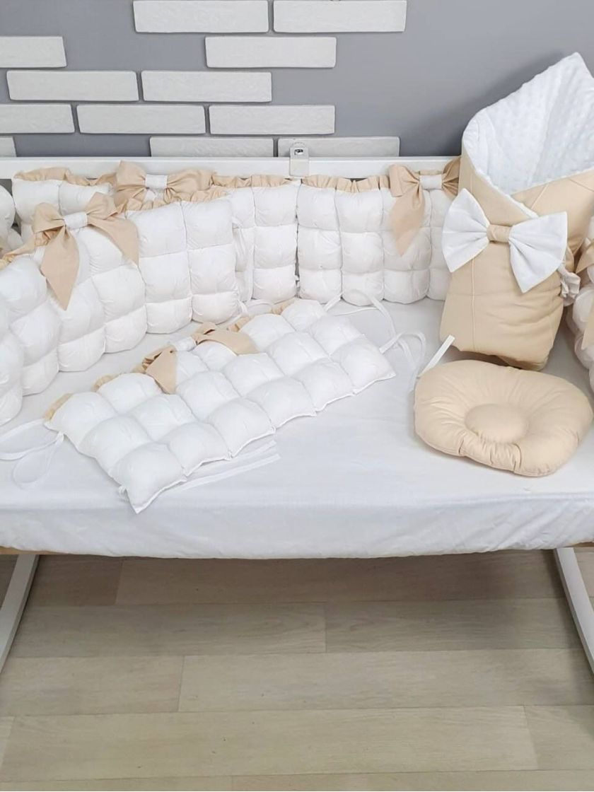 ❤ Набір з суцільними бортиками "Бомбон" Порше. Колір - Біло-бежевий (#0200) ✓ Anna Konvert