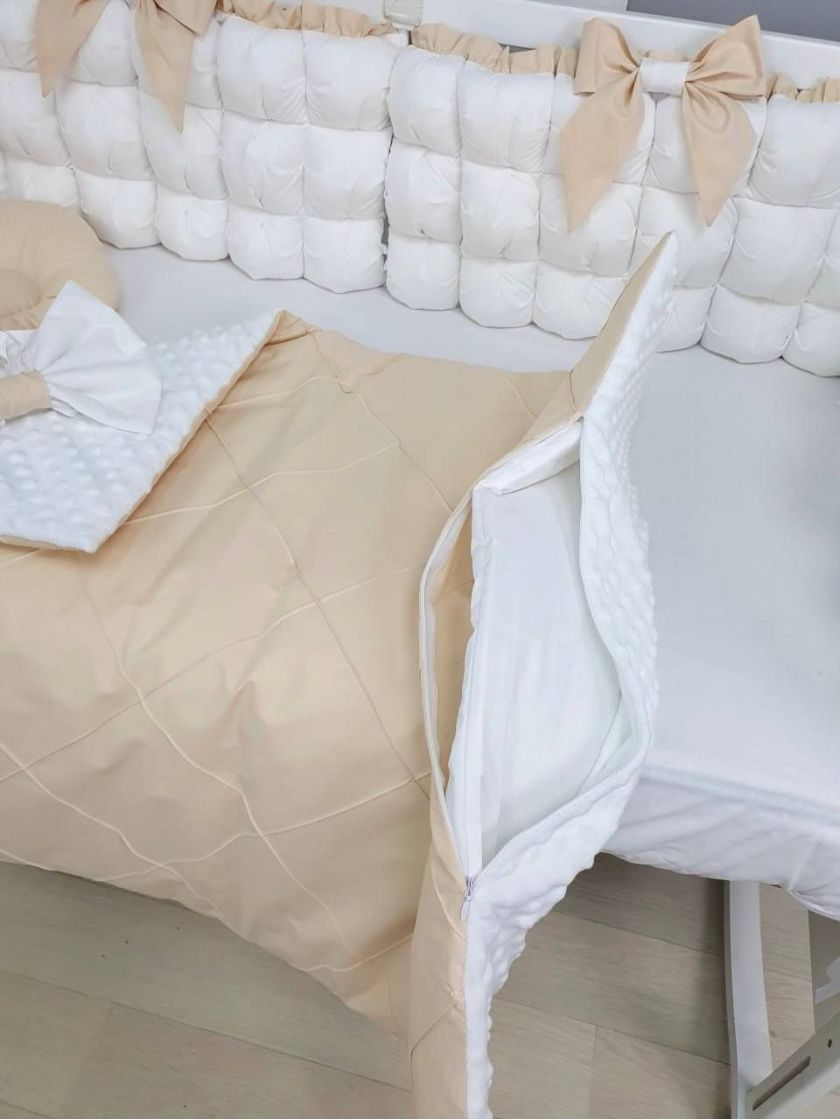 ❤ Набір з суцільними бортиками "Бомбон" Порше. Колір - Біло-бежевий (#0200) ✓ Anna Konvert