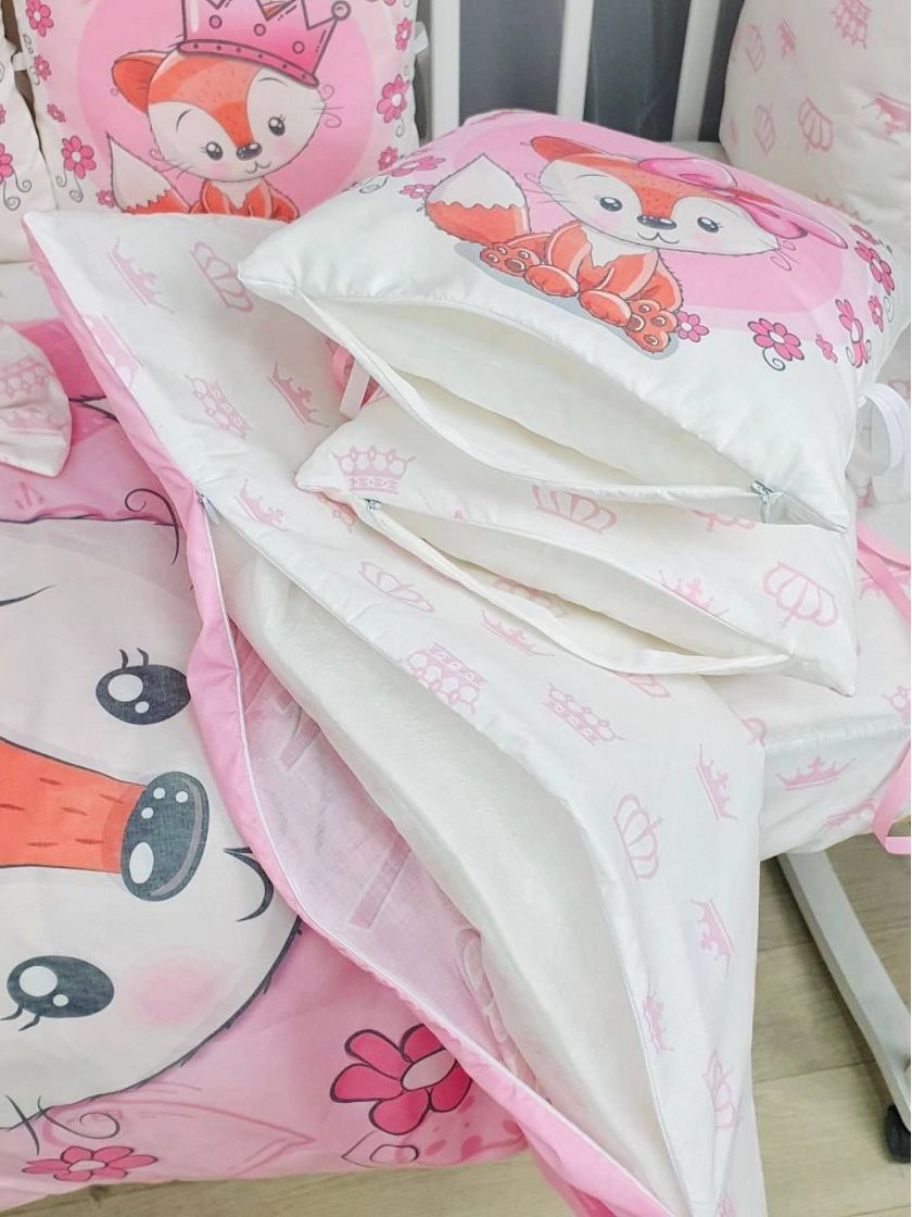 ❤ Набір "Бавовняний" з косою на 4 ту сторону. Колір - Лисичка з короною, рожевий (#41852085) ✓ Anna Konvert