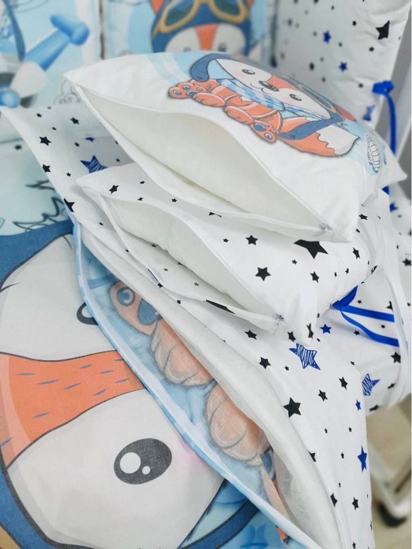 ❤ Набір "Бавовняний" з косою на 4 ту сторону. Колір - Лисеня пілот, блакитний (#17579997) ✓ Anna Konvert