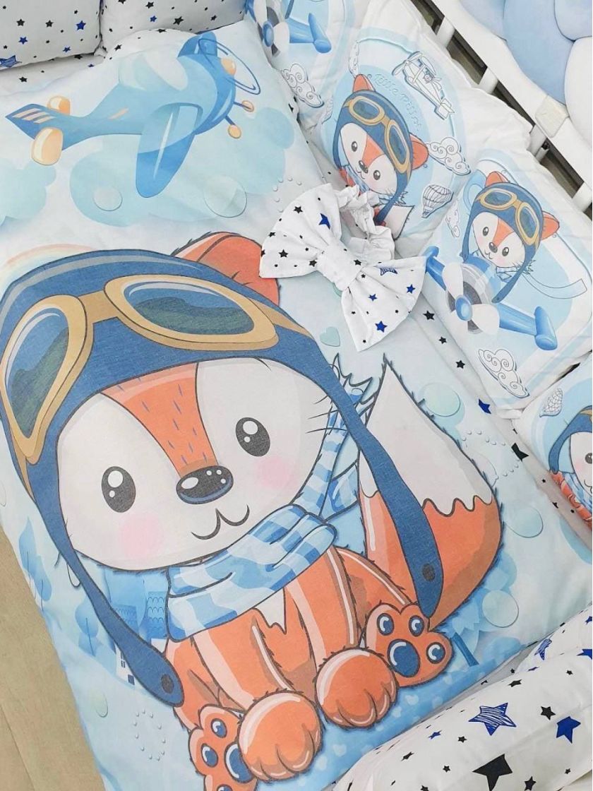 ❤ Набір "Бавовняний" з косою на 4 ту сторону. Колір - Лисеня пілот, блакитний (#17579997) ✓ Anna Konvert