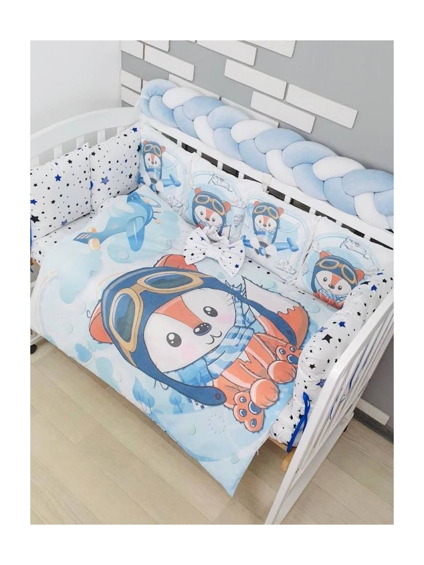 ❤ Набір "Бавовняний" з косою на 4 ту сторону. Колір - Лисеня пілот, блакитний (#17579997) ✓ Anna Konvert