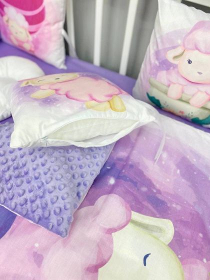 ❤ Набір "Коса" зі з'ємними наволочками. Колір - Ягнятко спляче, фіолетовий (#14612008) ✓ Anna Konvert 2