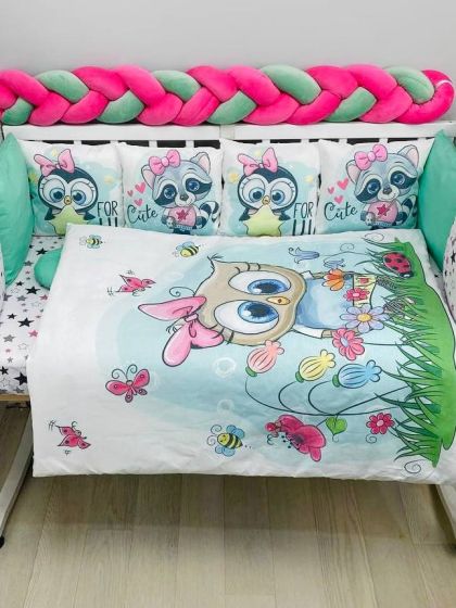 ❤ Набір "Коса" зі з'ємними наволочками. Колір - Совеня, зелено-малиновий (#54244474) ✓ Anna Konvert 2