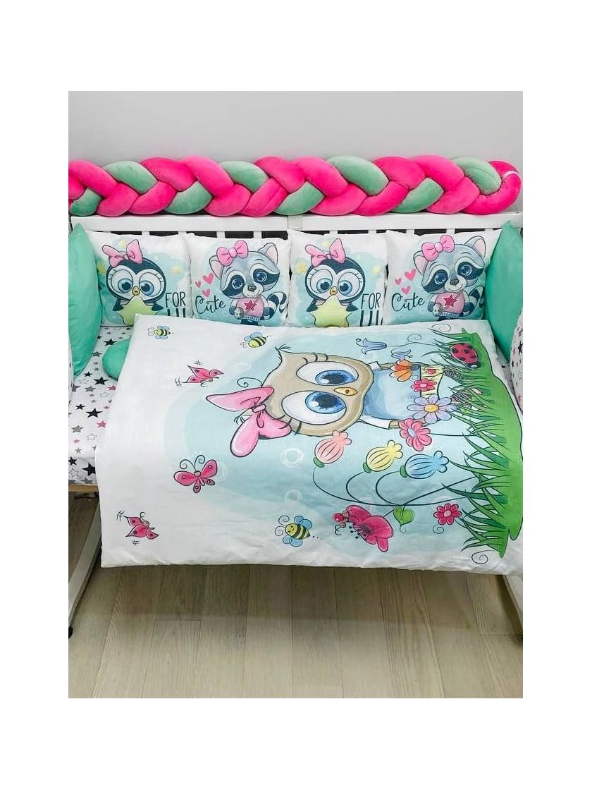 ❤ Набір "Коса" зі з'ємними наволочками. Колір - Совеня, зелено-малиновий (#54244474) ✓ Anna Konvert