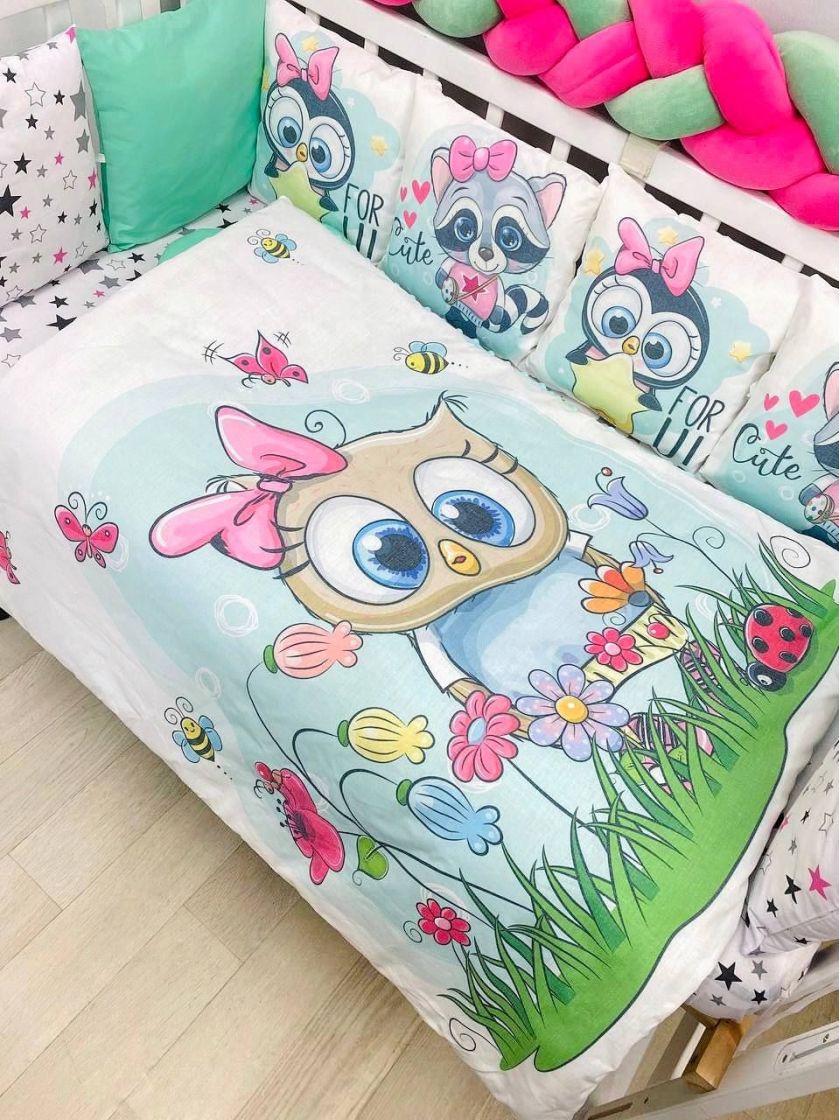 ❤ Набір "Коса" зі з'ємними наволочками. Колір - Совеня, зелено-малиновий (#54244474) ✓ Anna Konvert