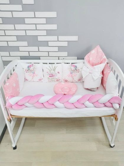 ❤ Набір "Бавовняний" з косою на 4 ту сторону. Колір - Дівчинка-балерина, рожевий (#26708853) ✓ Anna Konvert 2