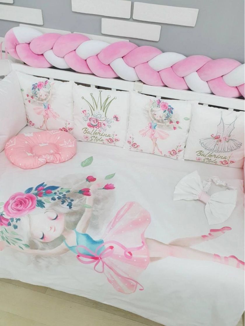 ❤ Набір "Бавовняний" з косою на 4 ту сторону. Колір - Дівчинка-балерина, рожевий (#26708853) ✓ Anna Konvert