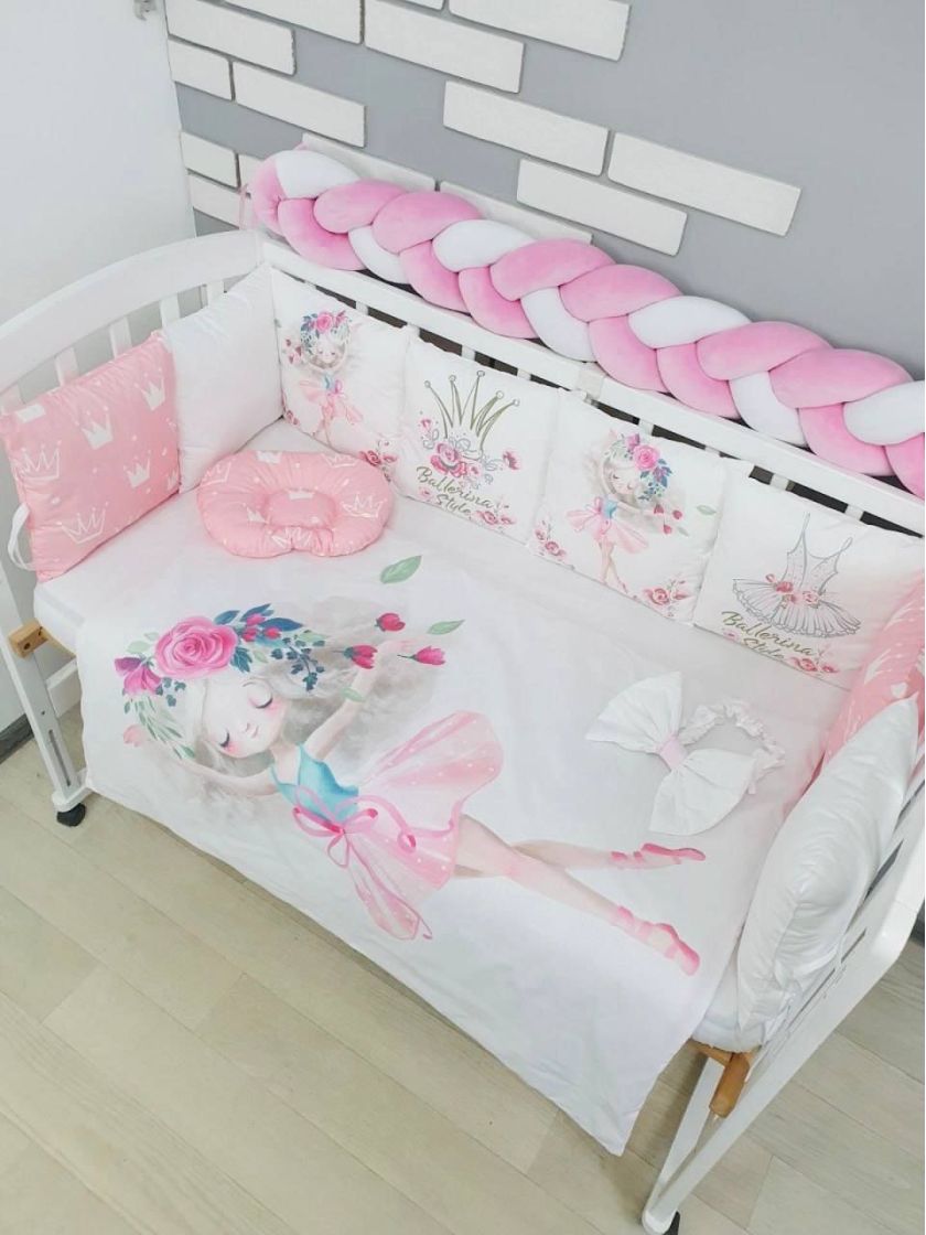 ❤ Набір "Бавовняний" з косою на 4 ту сторону. Колір - Дівчинка-балерина, рожевий (#26708853) ✓ Anna Konvert