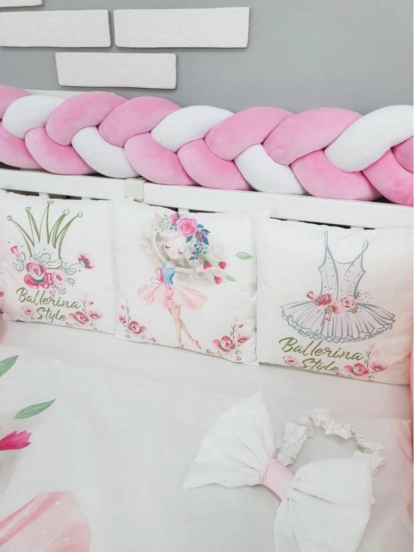 ❤ Набір "Бавовняний" з косою на 4 ту сторону. Колір - Дівчинка-балерина, рожевий (#26708853) ✓ Anna Konvert