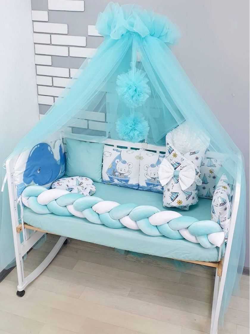 ❤ Набір "Коса" зі з'ємними наволочками. Колір - Морський кит м'ятний (#44276729) ✓ Anna Konvert