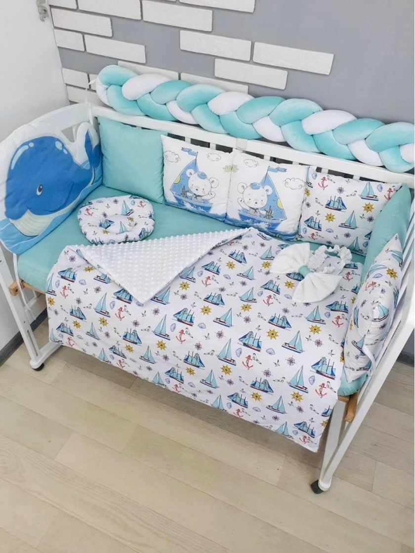 ❤ Набір "Коса" зі з'ємними наволочками. Колір - Морський кит м'ятний (#44276729) ✓ Anna Konvert