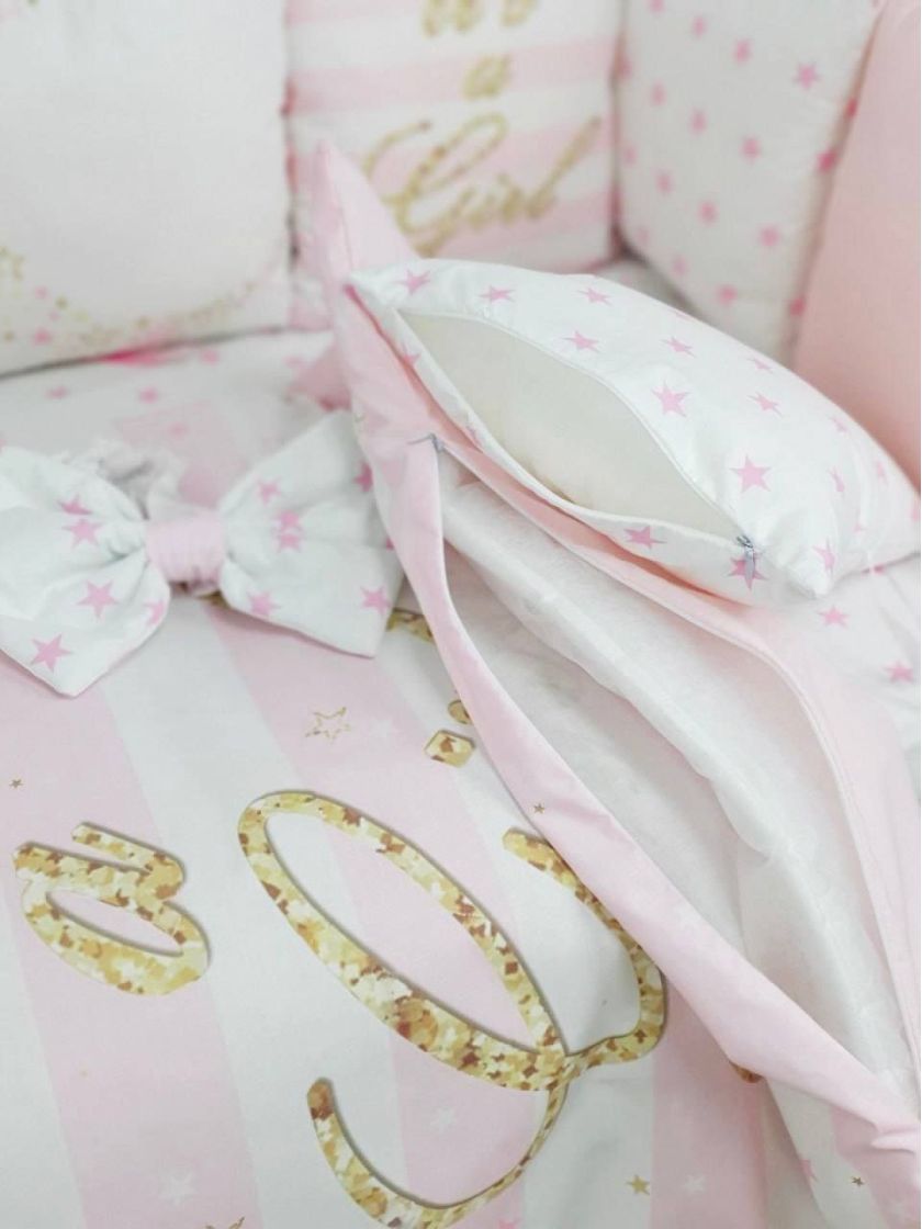 ❤ Набір "Бавовняний" з косою на 4 ту сторону. Колір - It's a GIRL, золотисто-рожевий (#9263264) ✓ Anna Konvert