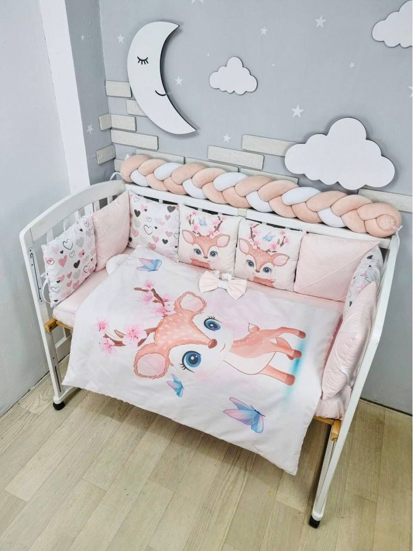 ❤ Набір "Коса" зі з'ємними наволочками. Колір - Оленята, рожево-персиковий (#76905888) ✓ Anna Konvert