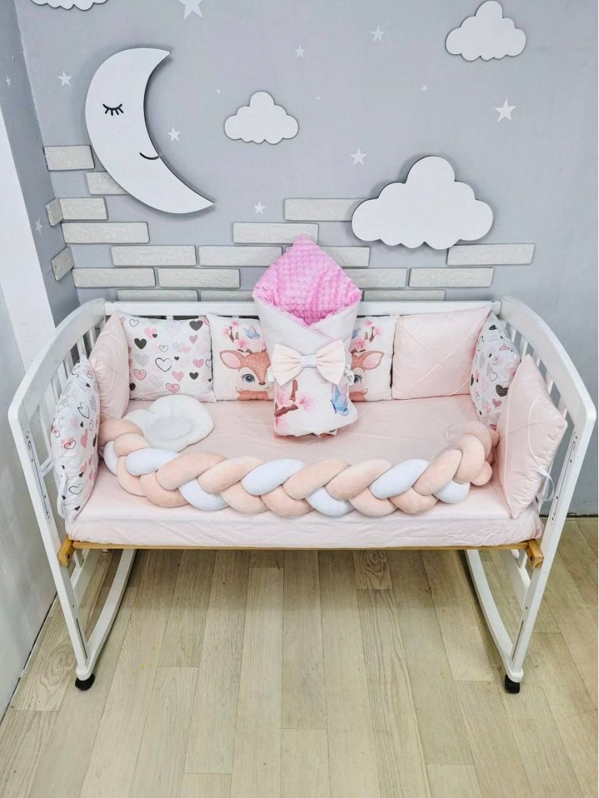 ❤ Набір "Коса" зі з'ємними наволочками. Колір - Оленята, рожево-персиковий (#76905888) ✓ Anna Konvert