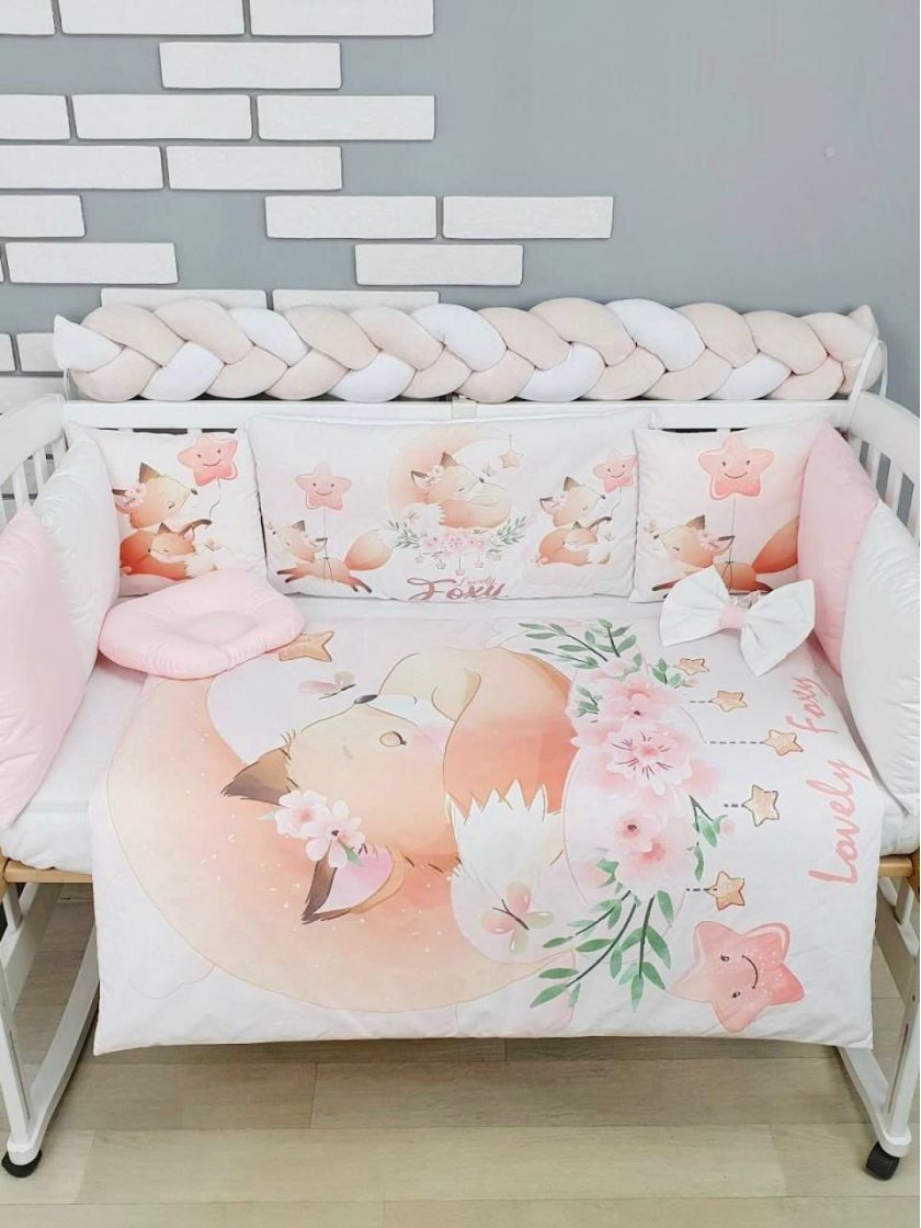 ❤ Набір "Бавовняний" з косою на 4 ту сторону. Колір - Лисята, персиковий (#76093227) ✓ Anna Konvert