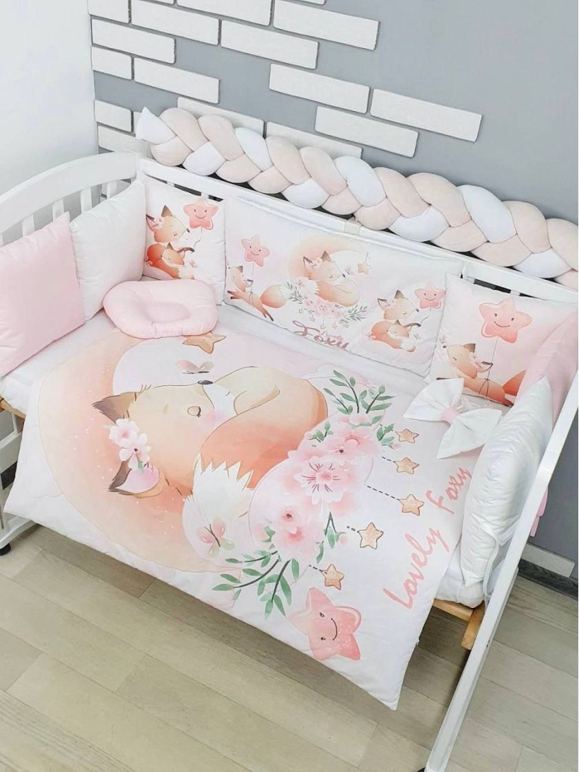 ❤ Набір "Бавовняний" з косою на 4 ту сторону. Колір - Лисята, персиковий (#76093227) ✓ Anna Konvert