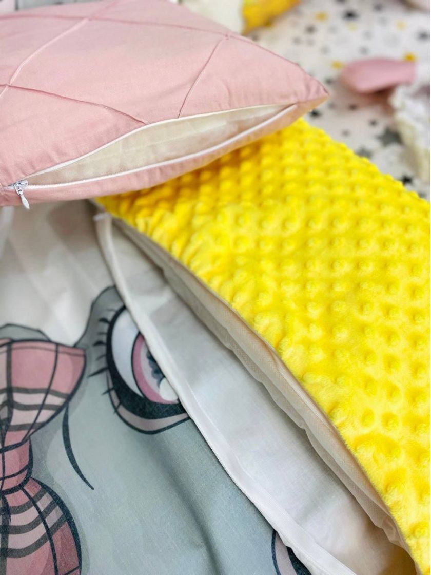 ❤ Набір "Коса" зі з'ємними наволочками. Колір - Мишеня з сиром, пудрово-жовтий (#53554) ✓ Anna Konvert