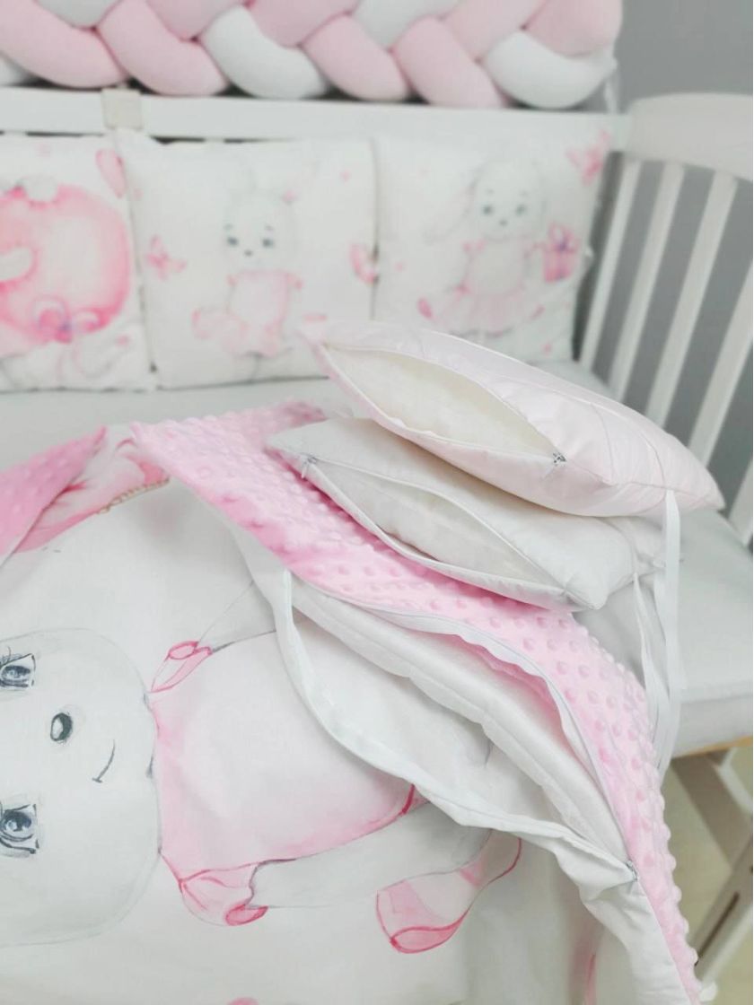 ❤ Набір "Коса" зі з'ємними наволочками. Колір - Зайчик дівчинка, рожевий (#34441430) ✓ Anna Konvert