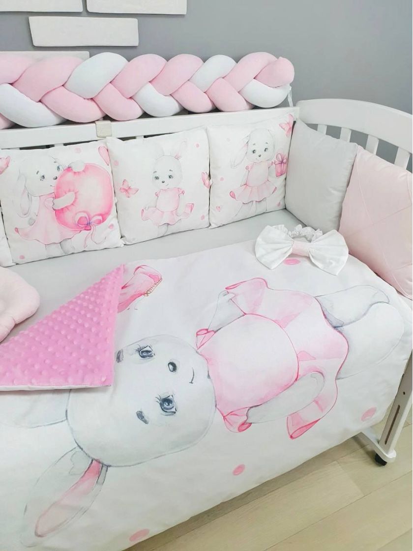 ❤ Набір "Коса" зі з'ємними наволочками. Колір - Зайчик дівчинка, рожевий (#34441430) ✓ Anna Konvert