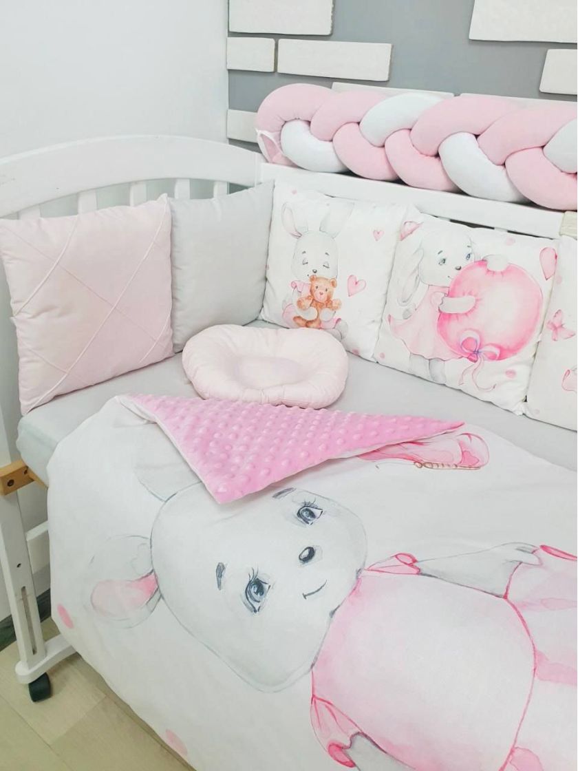 ❤ Набір "Коса" зі з'ємними наволочками. Колір - Зайчик дівчинка, рожевий (#34441430) ✓ Anna Konvert