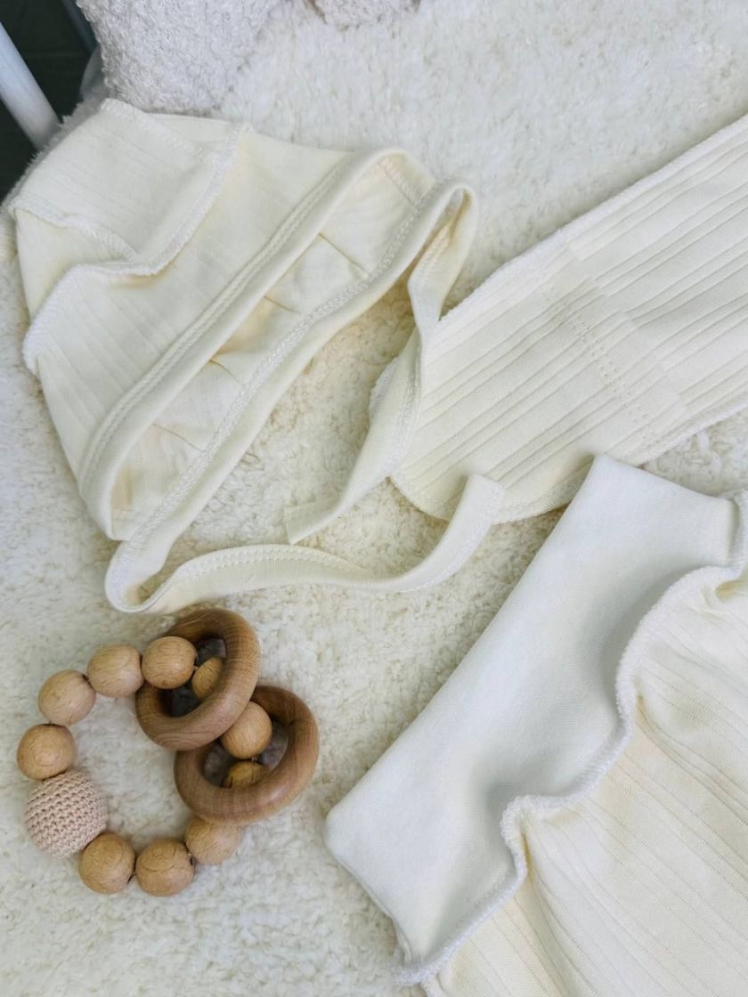 ❤ Комплект 3ка з сороч. 56-62, рубчик, Ромашка. Принт - Вишитий ведмедик на молочному. Розмір - 56 (#36656753) ✓ Anna Konvert