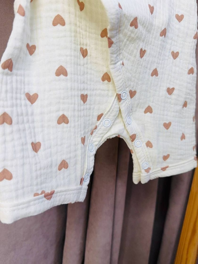 ❤ Муслінове кімоно. Розмір - 62см. Колір - Бежеві сердечки на пісочному (#96249754) ✓ Anna Konvert